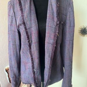 Sag Harbor Plaid Purple Blazer